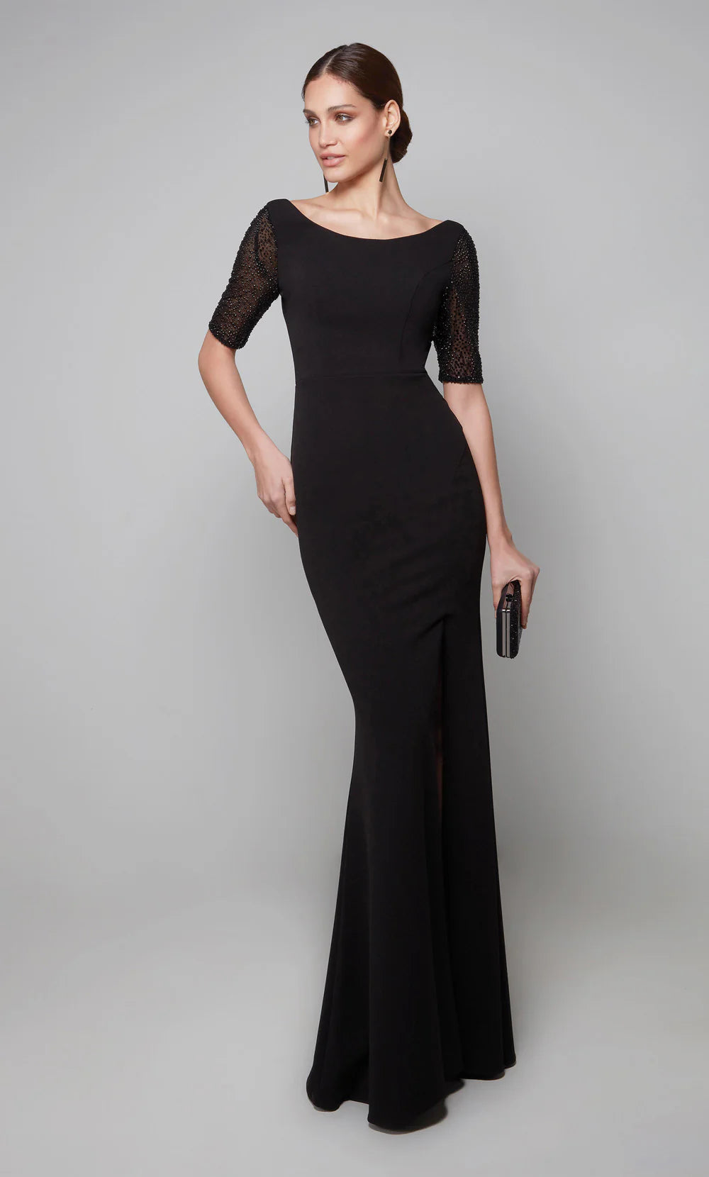 ALYCE PARIS 27628 SPECIAL OCCASION SCOOP MODEST STRAIGHT DRESS