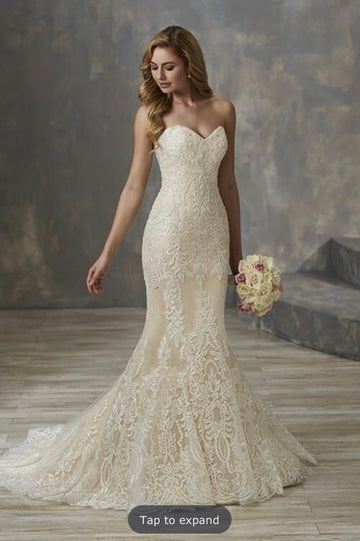 Christina Wu 19123 Illusion Back Strapless Sweetheart Wedding Gown