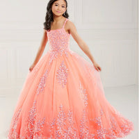 Girls Applique Sleeveless Gown by Tiffany Princess 13741