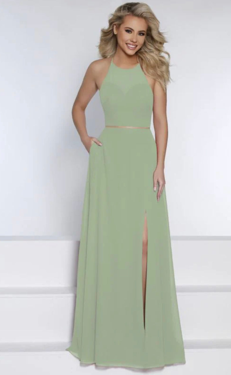 KANALI K 1839 AGAVE BRIDESMAID DRESS