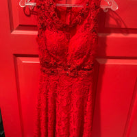 For You Dress Red Lace Detailed Formal Dress