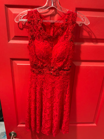 For You Dress Red Lace Detailed Formal Dress